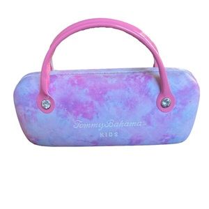 Tommy Bahama kid’s sunglass case pink and white with handles no glasses incl